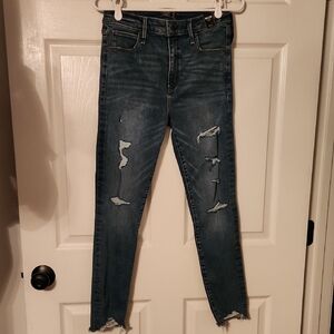NWT Abercrombie & Fitch Distressed, High Rise, Ankle, Skinny Jeans